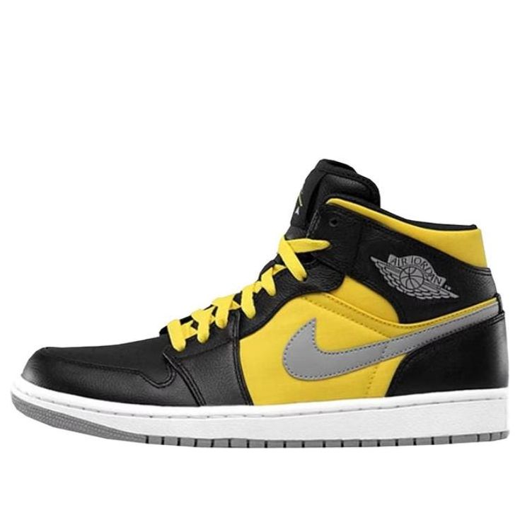 Air Jordan 1 Phat 'Black Speed Yellow'  364770-050 Signature Shoe